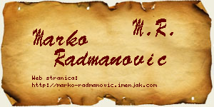 Marko Radmanović vizit kartica